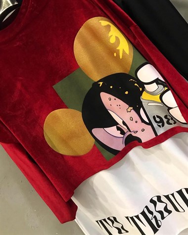 Kadife İkili Tunik Sweatshirt (KIRMIZI)