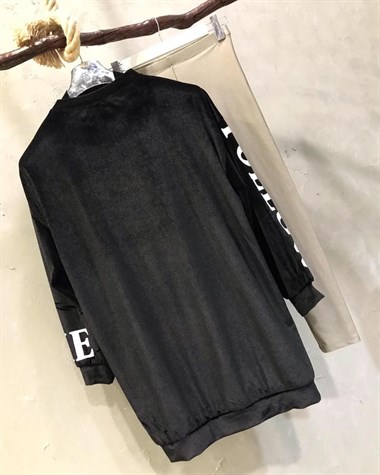 Kadife Kumaş Mickey Sweat (SİYAH)