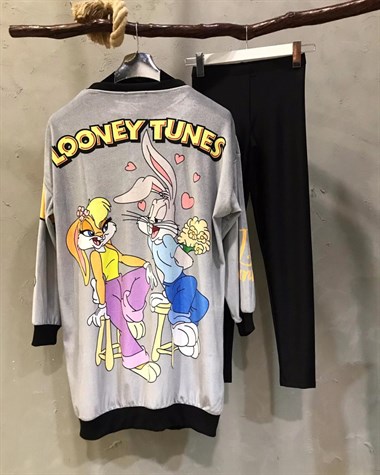 Kadife LOLA BUNNY Sweat (GRİ)