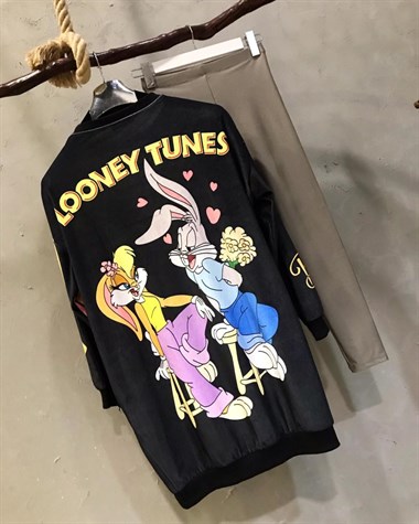 Kadife LOLA BUNNY  Sweat (SİYAH)