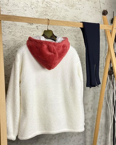Kanguru Cepli Peluş Sweat (Kiremit)