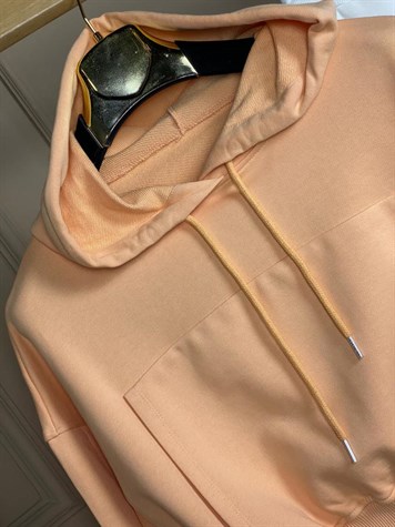 Kapşonlu Kanguru Cepli Sweatshirt (KAVUN)