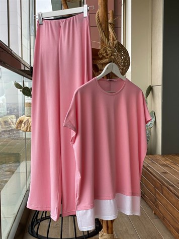 Kaşkorse Fitilli Kumaş Takım (Toz Pembe)