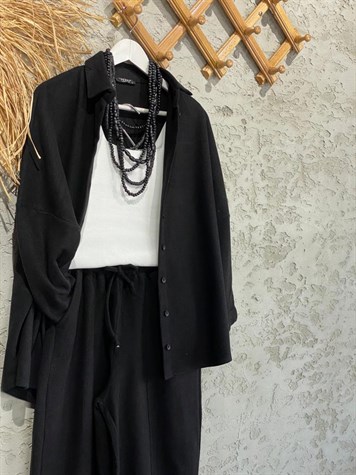 Kaşmir Doku Şalvar Model Takım (Siyah)
