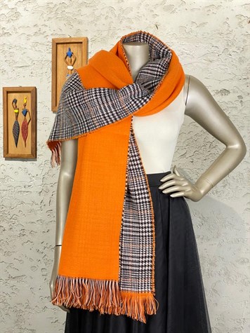 Kazayağı Kaşmir Şal (Oranj)