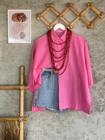 Keten Gömlek (Pembe)