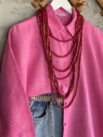 Keten Gömlek (Pembe)