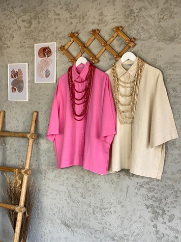 Keten Gömlek (Pembe)