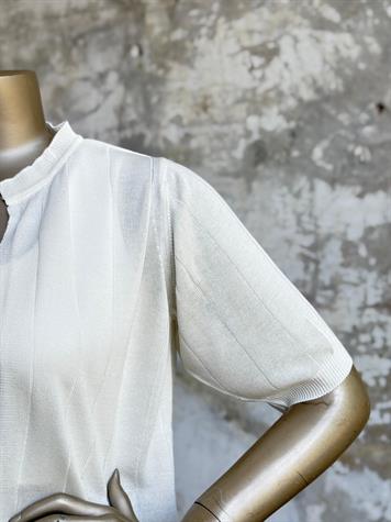 Kısa Kollu Triko Hırka (Beyaz)