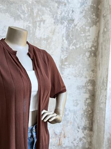 Kısa Kollu Triko Hırka (Kahve)