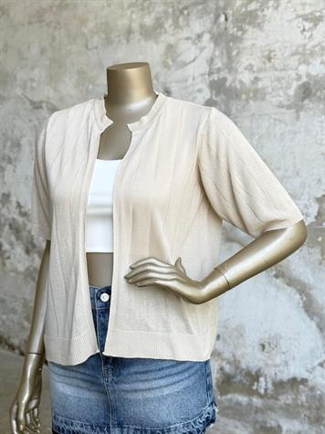 Kısa Kollu Triko Hırka (Taş)