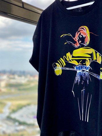 Kız Baskılı Tshirt (Siyah)