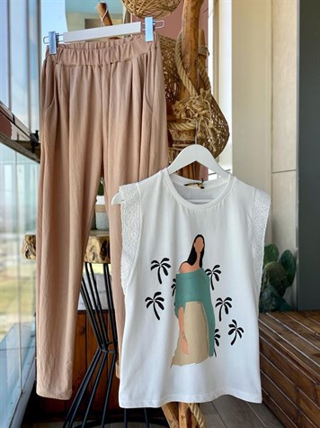 Kolları Fisto Detay Tshirt (Mint)