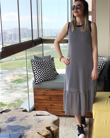Kolsuz Elbise (SİYAH-BEYAZ)