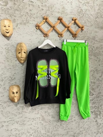 Kurdele Detaylı Sweat (Siyah)