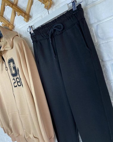 Lazer Kesik Detaylı Eşofman Pantolon (SİYAH)