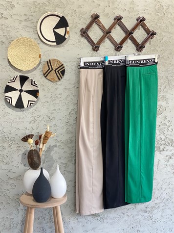 Logo Detaylı Kumaş Pantolon (Bej)