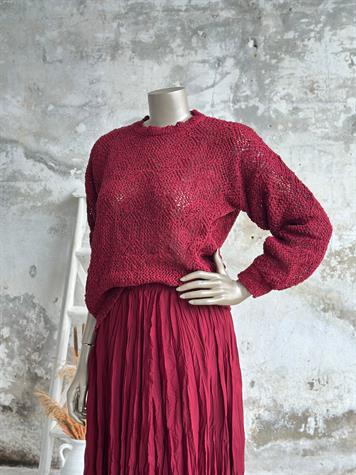 Lüks Kaliteli Böcek İp Örgü Kazak (Bordo)