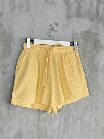 Lüks Kaliteli Müslin Kumaş Oversize Gömlekli Takım (Sarı)