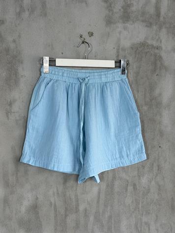Lüks Kaliteli Müslin Kumaş Oversize Gömlekli Takım (Bebe Mavisi)
