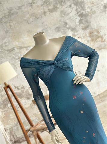 Madonna Yaka Tül Elbise (Zümrüt Yeşili) 