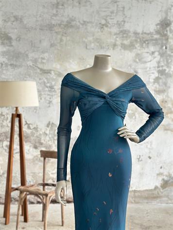 Madonna Yaka Tül Elbise (Zümrüt Yeşili) 