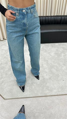 AÇIK MAVİ YEŞİL GEÇİŞLİ STRAİGHT JEAN