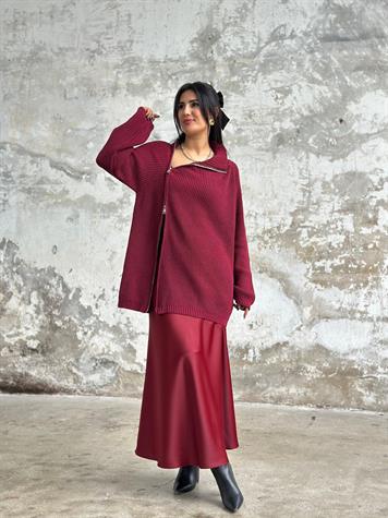 Maxi Boy Saten Etek (Bordo)