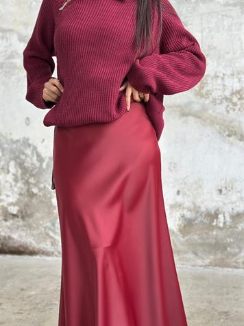 Maxi Boy Saten Etek (Bordo)