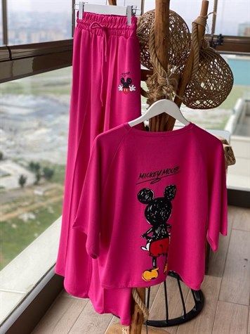 Mickey Baskılı Takım (Fuşya)