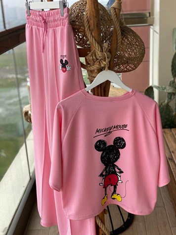 Mickey Baskılı Takım (Toz Pembesi)