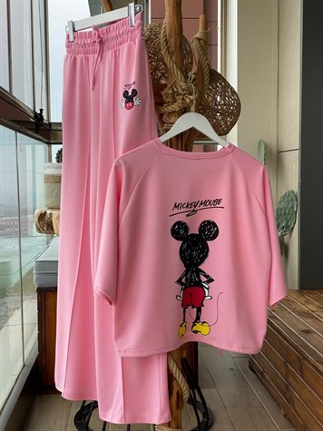 Mickey Baskılı Takım (Toz Pembesi)
