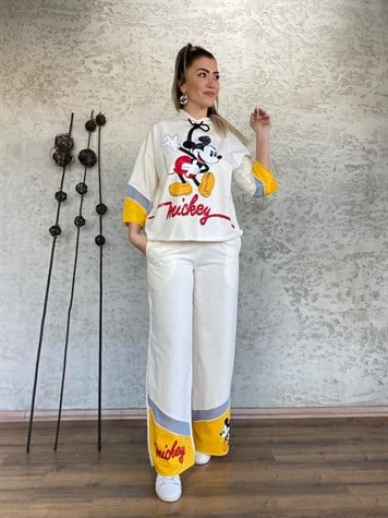 Mickey Mouse Baskılı Takım (Gri)