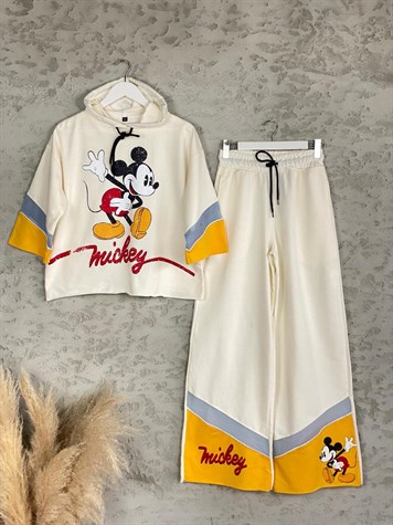 Mickey Mouse Baskılı Takım (Gri)