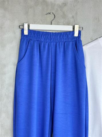 Modal Kumaş Paça Manşetli Eşofman (Saks)
