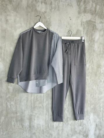 Modal Kumaş Sweat Gömlekli Takım (Antrasit)
