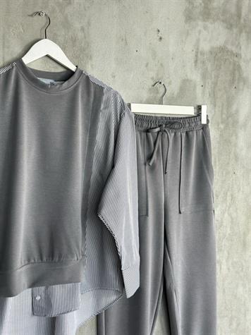 Modal Kumaş Sweat Gömlekli Takım (Antrasit)