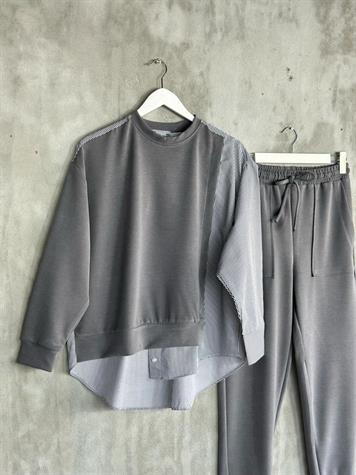 Modal Kumaş Sweat Gömlekli Takım (Antrasit)