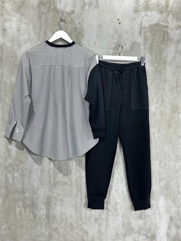 Modal Kumaş Sweat Gömlekli Takım (Koyu Antrasit)