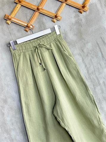 Müslin Kumaş Şalvar Pantolon (Mint)