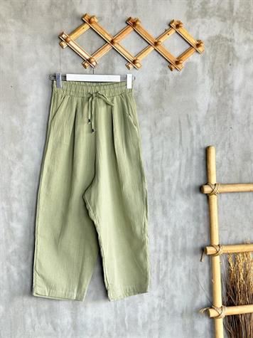 Müslin Kumaş Şalvar Pantolon (Mint)