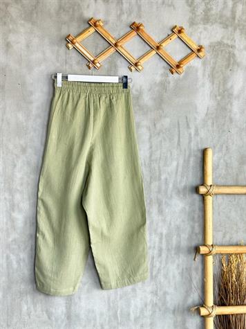Müslin Kumaş Şalvar Pantolon (Mint)