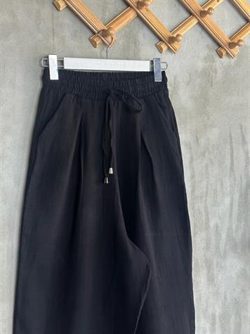 Müslin Kumaş Şalvar Pantolon (Siyah)