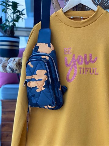 Nakış Yazı Detaylı İkiiplik Sweat Kumaş sweatshirt