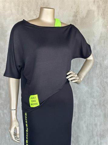 Neon Arma Detaylı Etek Bluz Takım (Siyah)