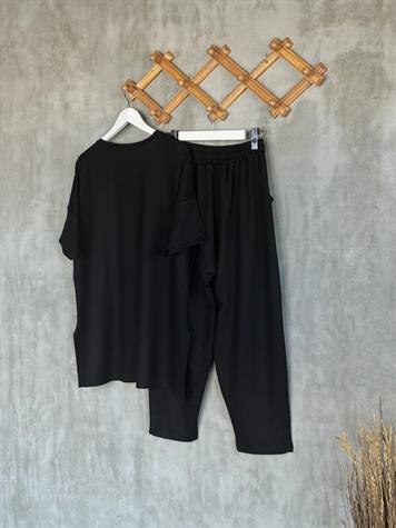 Neon Arma Detaylı Oversize Takım (Siyah)
