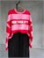 New York Baskılı Çizgili Sweatshirt (Kırmızı)
