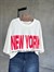 New York Baskılı Oversize Tişört (Beyaz)