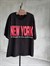 New York Baskılı Oversize Tişört (Siyah)