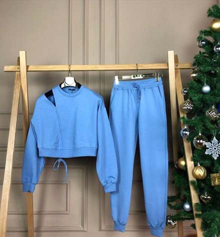 Omuz Detaylı Sweat (İNDİGO)